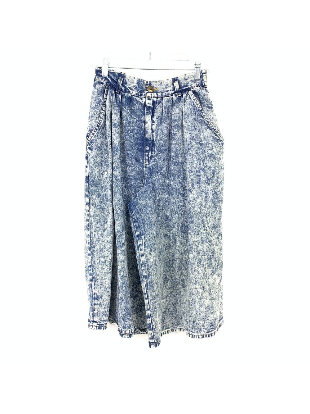 Vintage 80s Cherokee Denim Culotte Pants Womens Apx Size 27" Acid Wash Jeans